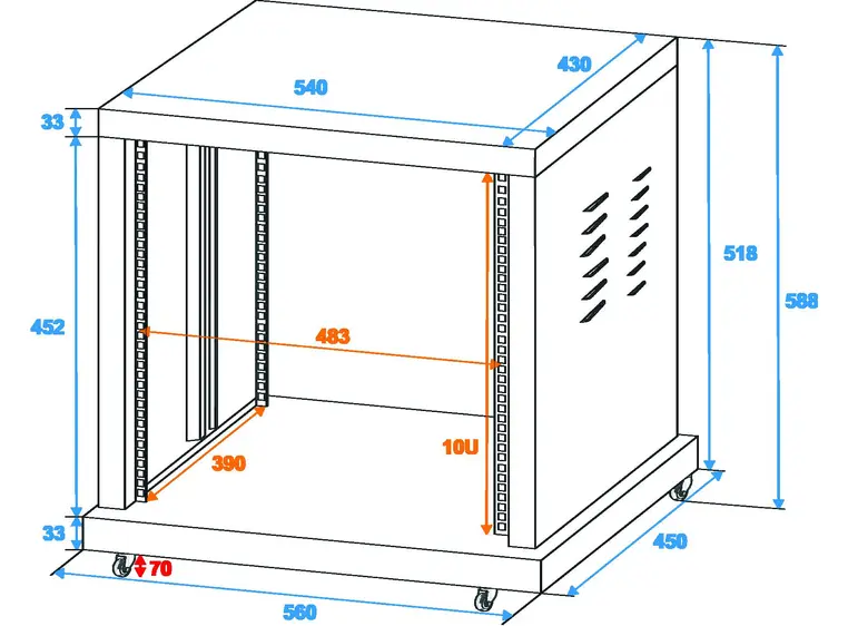 Steel rack SR-19, 10 units 